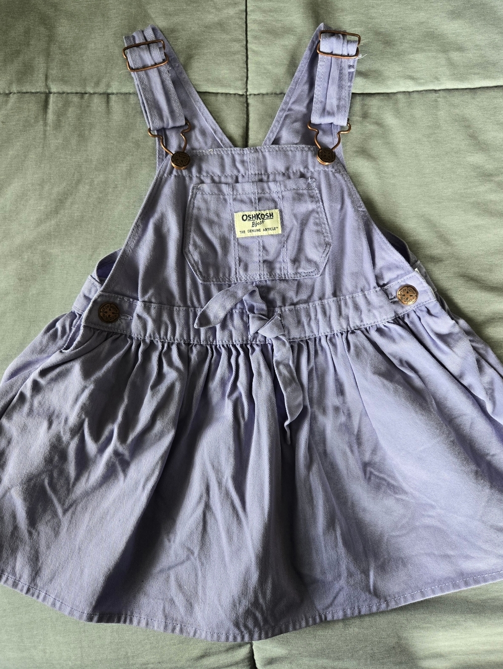 Oshkosh B'Gosh Toddler Girl Tie Front Jumper Dress- 100% Cotton- Size 2T